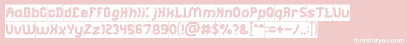 Jumping Running Inverse Font – White Fonts on Pink Background