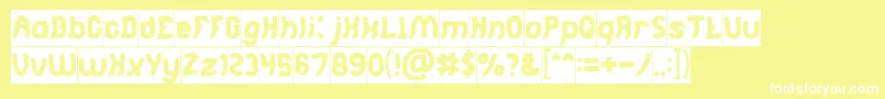 Jumping Running Inverse Font – White Fonts on Yellow Background