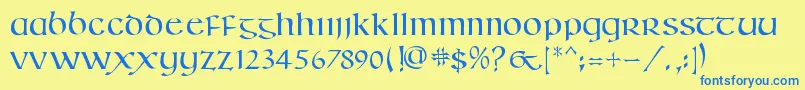 KellsSd Font – Blue Fonts on Yellow Background