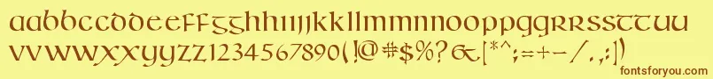 KellsSd Font – Brown Fonts on Yellow Background