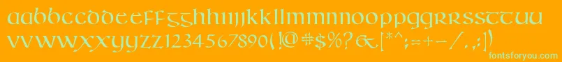 KellsSd Font – Green Fonts on Orange Background