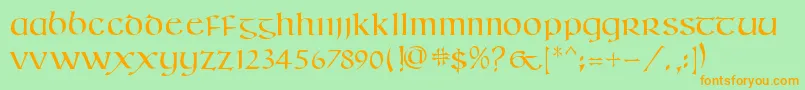 KellsSd Font – Orange Fonts on Green Background
