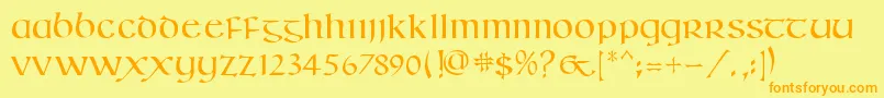 KellsSd Font – Orange Fonts on Yellow Background