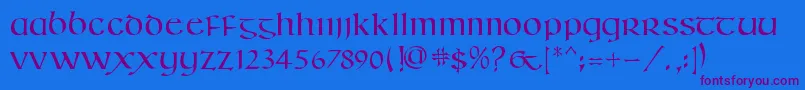 KellsSd Font – Purple Fonts on Blue Background