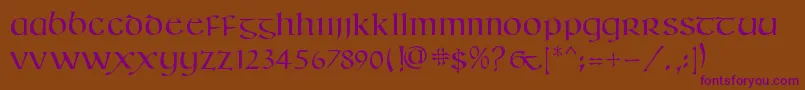 KellsSd Font – Purple Fonts on Brown Background