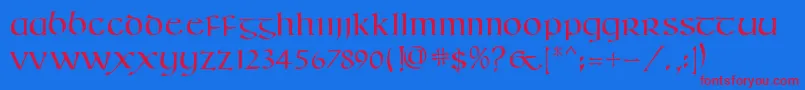 KellsSd Font – Red Fonts on Blue Background