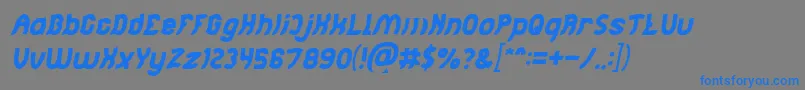 Weitere Informationen zur Jumping Running Italic-Schriftart Jumping Running Italic-Schriftart – Blaue Schriften auf grauem Hintergrund