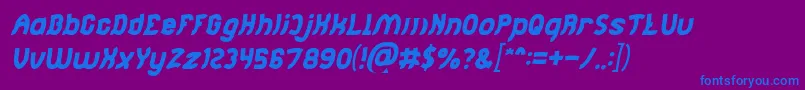 Jumping Running Italic Font – Blue Fonts on Purple Background