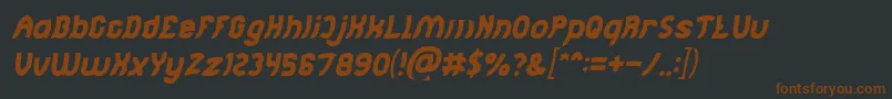 フォントJumping Running Italic – 黒い背景に茶色のフォント