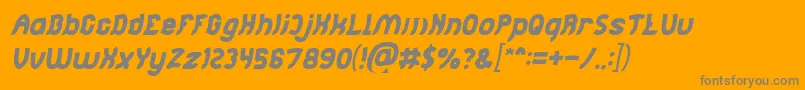 Jumping Running Italic-Schriftart – Graue Schriften auf orangefarbenem Hintergrund