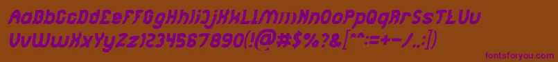 Jumping Running Italic Font – Purple Fonts on Brown Background