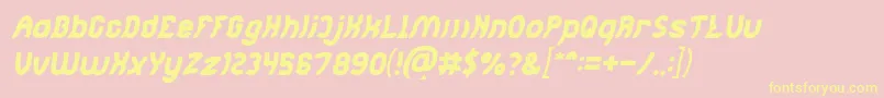 Jumping Running Italic Font – Yellow Fonts on Pink Background