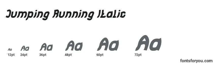 Размеры шрифта Jumping Running Italic