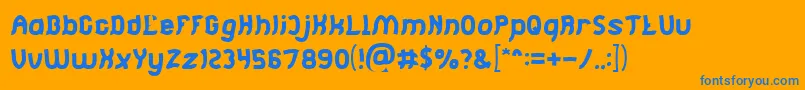 Jumping Running Light-Schriftart – Blaue Schriften auf orangefarbenem Hintergrund