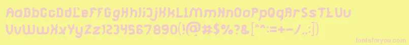 Jumping Running Light Font – Pink Fonts on Yellow Background