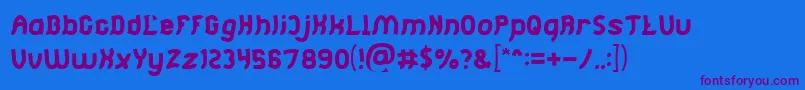 Jumping Running Light Font – Purple Fonts on Blue Background