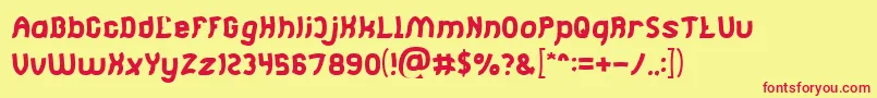 Jumping Running Light Font – Red Fonts on Yellow Background