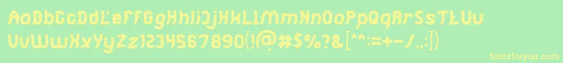 Jumping Running Light Font – Yellow Fonts on Green Background