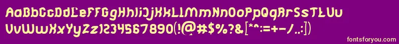 Jumping Running Light Font – Yellow Fonts on Purple Background