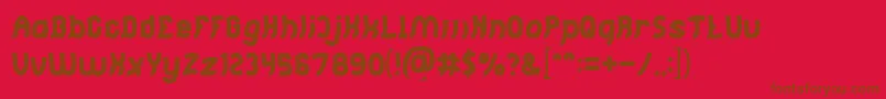 Jumping Running Font – Brown Fonts on Red Background
