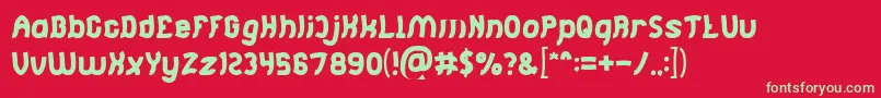 Jumping Running Font – Green Fonts on Red Background