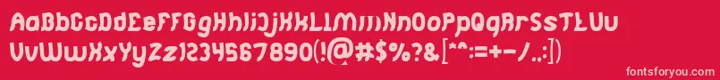 Jumping Running Font – Pink Fonts on Red Background