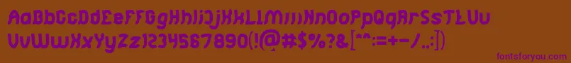 Jumping Running Font – Purple Fonts on Brown Background