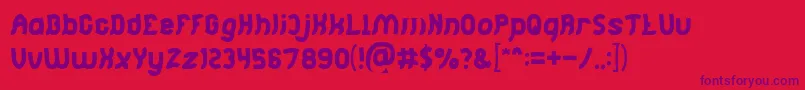 Jumping Running Font – Purple Fonts on Red Background