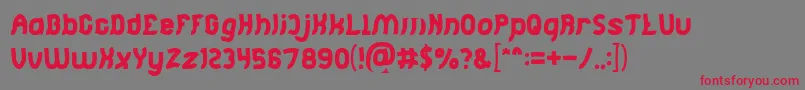 Jumping Running-Schriftart – Rote Schriften auf grauem Hintergrund
