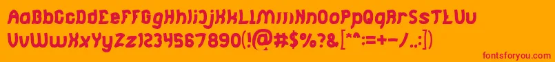 Jumping Running Font – Red Fonts on Orange Background