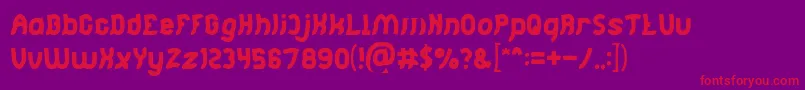 Jumping Running Font – Red Fonts on Purple Background