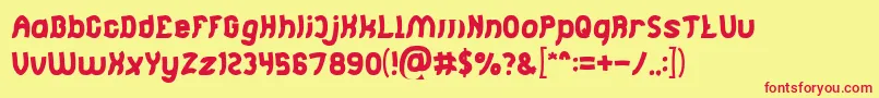 Jumping Running Font – Red Fonts on Yellow Background
