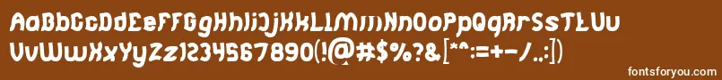 Jumping Running Font – White Fonts on Brown Background
