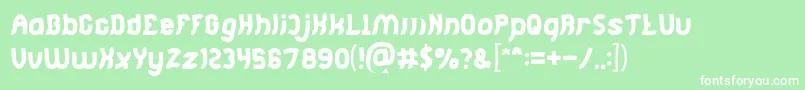 Jumping Running Font – White Fonts on Green Background