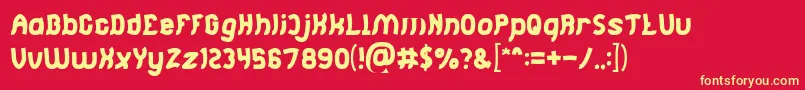 Jumping Running Font – Yellow Fonts on Red Background