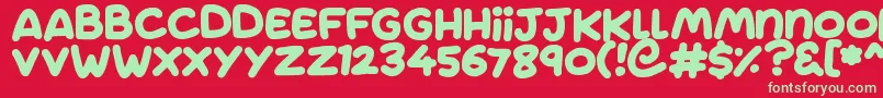 Jumping Font – Green Fonts on Red Background