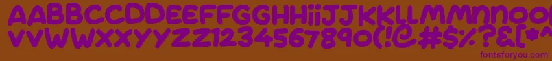 Jumping Font – Purple Fonts on Brown Background