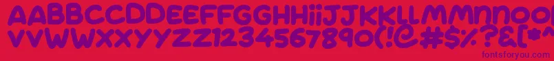 Jumping Font – Purple Fonts on Red Background