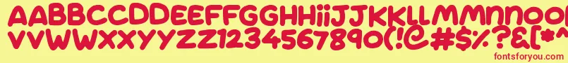Jumping Font – Red Fonts on Yellow Background