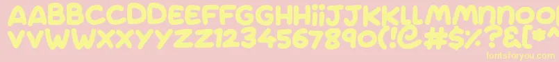 Jumping Font – Yellow Fonts on Pink Background