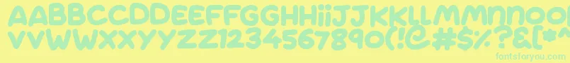 Шрифт Jumping – зелёные шрифты на жёлтом фоне