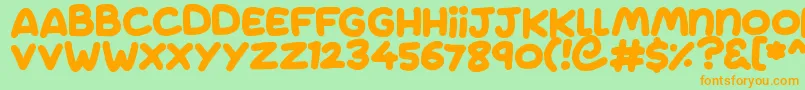 Jumping Font – Orange Fonts on Green Background