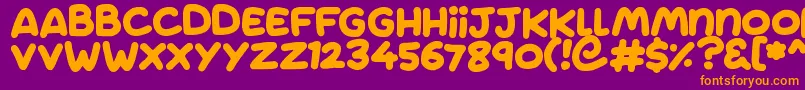 Jumping Font – Orange Fonts on Purple Background