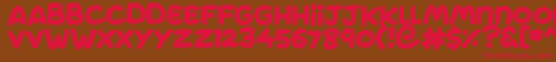 Jumping Font – Red Fonts on Brown Background