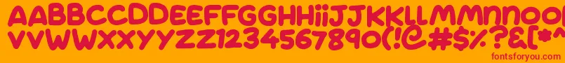 Jumping Font – Red Fonts on Orange Background