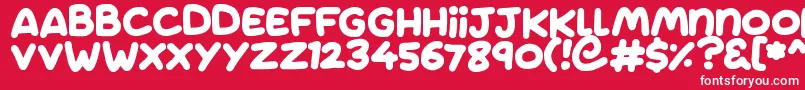 Jumping Font – White Fonts on Red Background