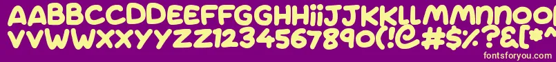 Jumping Font – Yellow Fonts on Purple Background