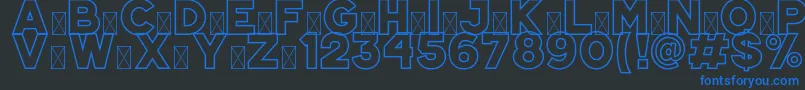 JUNAROUTLINE JUNAROUTLINE Font – Blue Fonts on Black Background