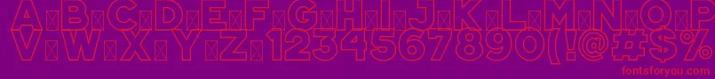 JUNAROUTLINE JUNAROUTLINE Font – Red Fonts on Purple Background