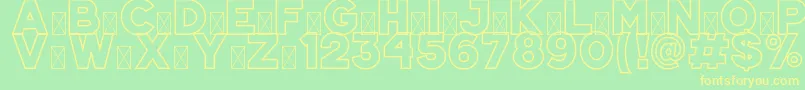 JUNAROUTLINE JUNAROUTLINE Font – Yellow Fonts on Green Background